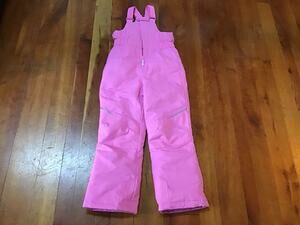 Children’s Swiss Tech Snow Pant/Overall Ski Bib Pink Sz Small 6X Reinforced Knee